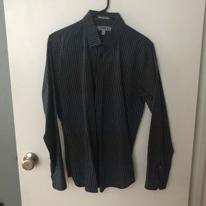 Express Blue & Grey Plaid Button-up